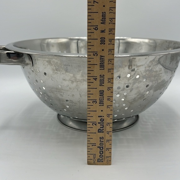 LARGE STAINLESS STEEL SILVER STRAINER COLANDER - Picture 2 of 5
